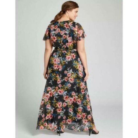 Lane Bryant Textured Floral Midi Maxi Maxi Dress Tie Belt Plus Size 26 H13023 - Picture 12 of 12